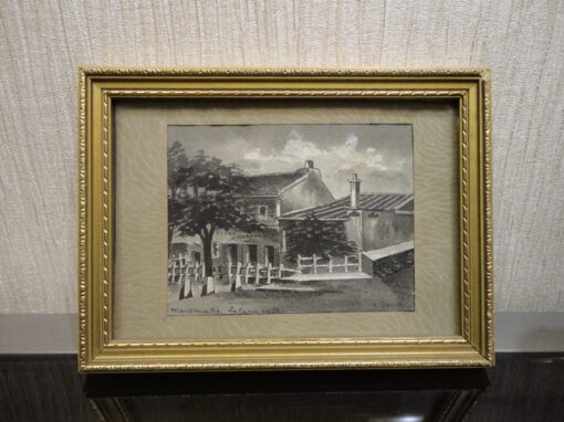 Encre et gouache Montmartre le Lapin agile