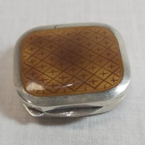 Boite à pilules argent émail