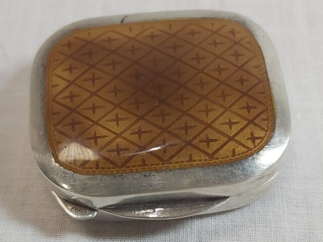 Boite à pilules argent émail