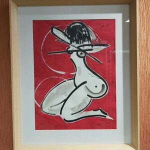 Nu rouge, dessin d'Olivier-Cyr Noël