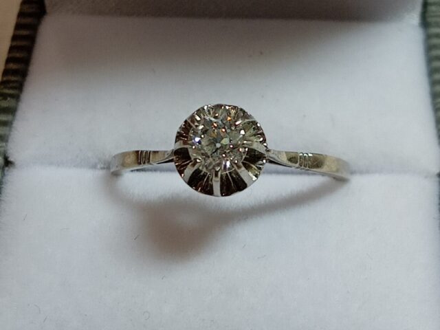 Solitaire platine diamant 0,40 carat