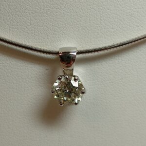 Pendentif diamant or gris 18 carats