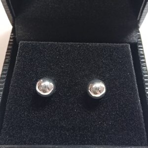 Boucles d'oreille boules or gris 18 carats