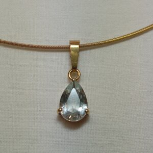 Pendentif aigue-marine or jaune 18 carats