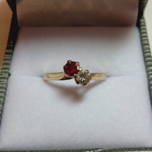 Bague Toi et Moi rubis diamant