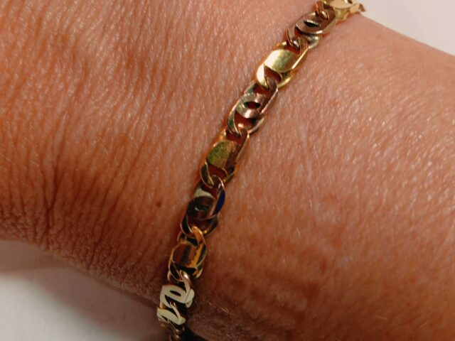 Bracelet plat 2 ors 18 carats