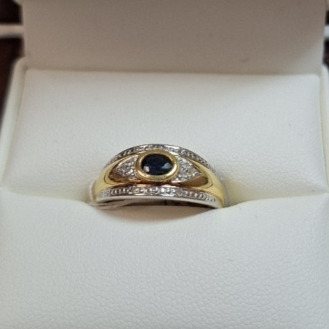 Bague jonc 2 ors saphir