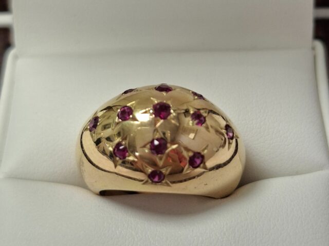 Bague dôme rubis or jaune