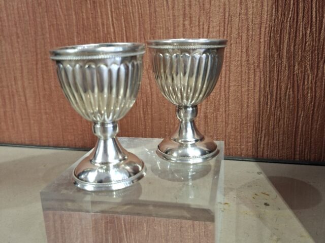 Paire de coquetiers argent 900