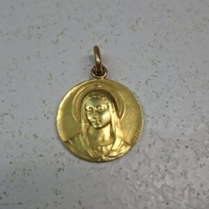 Médaille ronde Vierge or 18 carats