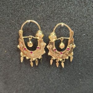 Boucles d'oreille savoyardes or jaune rubis