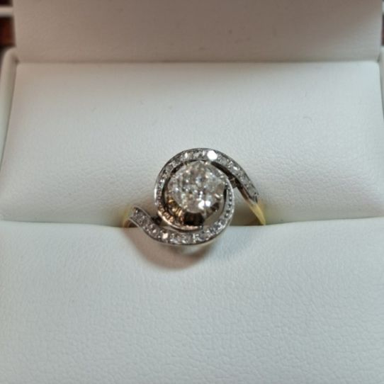 Bague tourbillons 2 ors diamants