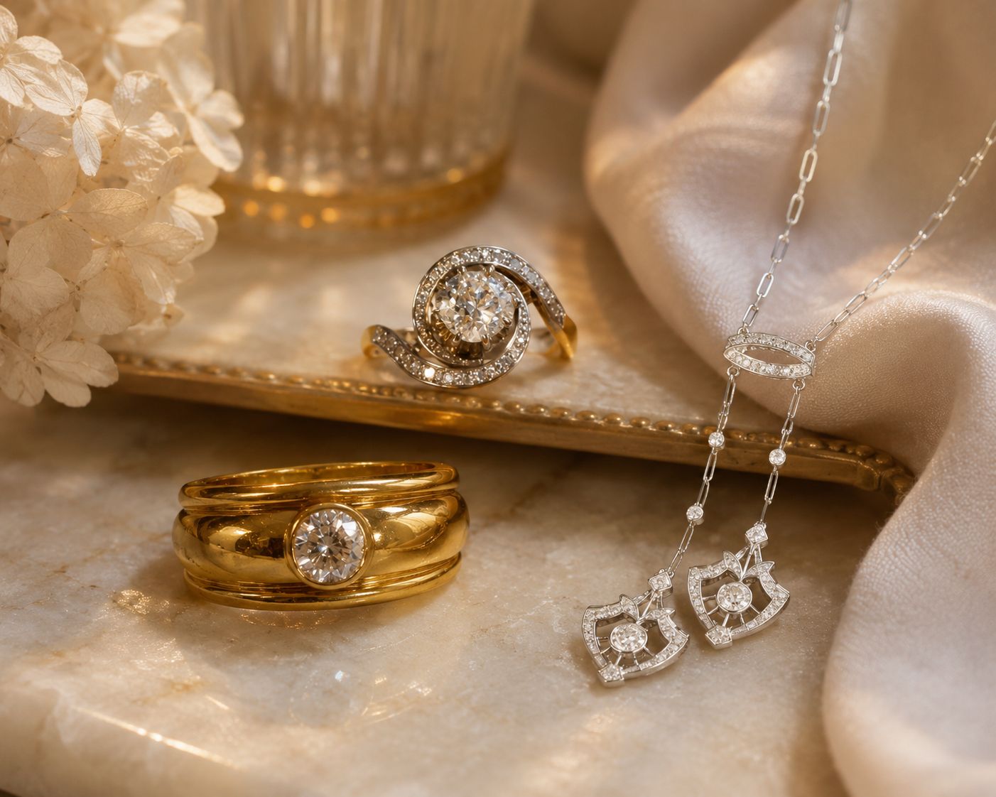 bijoux diamants or 18 carats