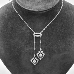 collier "négligé" or gris diamants