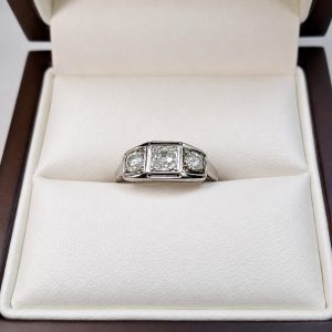 bague 1930 or 18 carats diamants ref 10-738