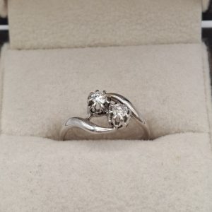 bague toi et moi or gris 18 carats diamants